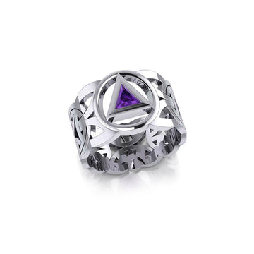 Recovery Viking Silver Ring with Gemstone TRI2275 - Jewelry